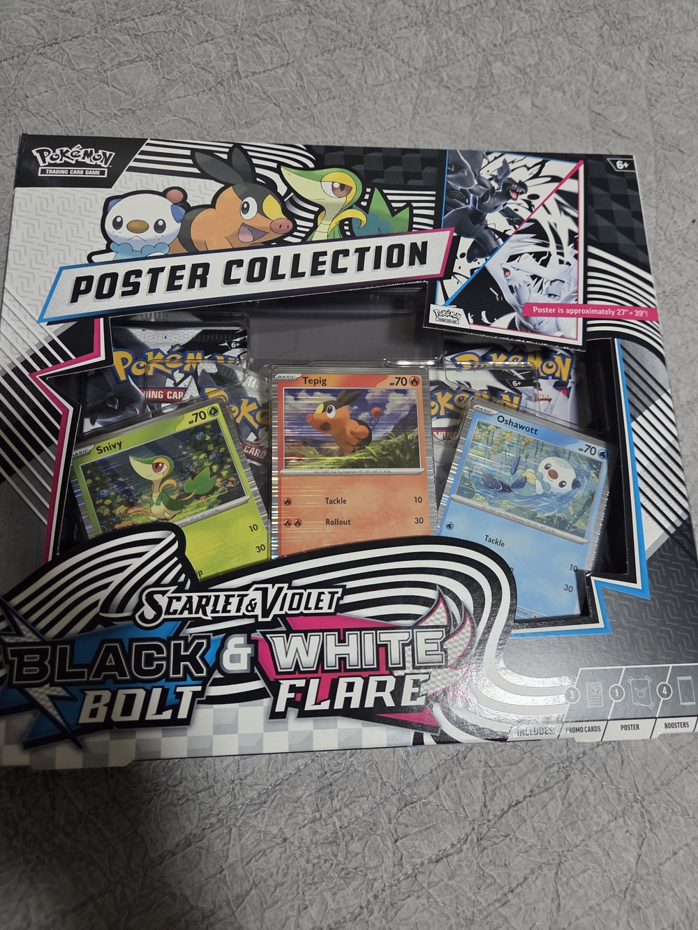 Pokémon Scarlet & Violet Black & White Bolt Flare Poster Collection - Multicolor